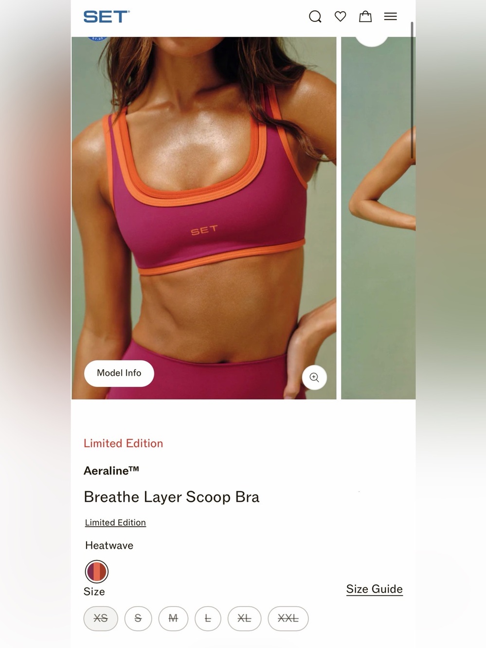 SET Active  Limited Edition Aeraline Breathe Layer Scoop Bra, NEW - Picture 6 of 7